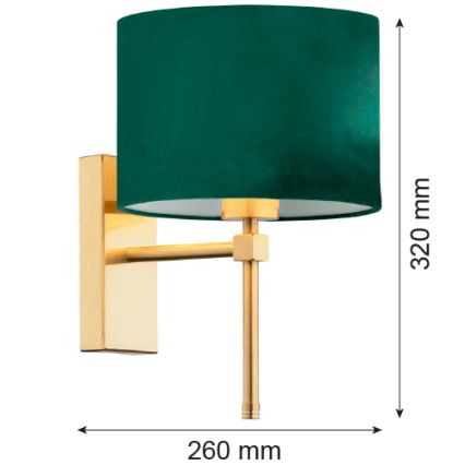 Argon 8107 - Aplique ABBANO 1xE27/15W/230V latón/verde