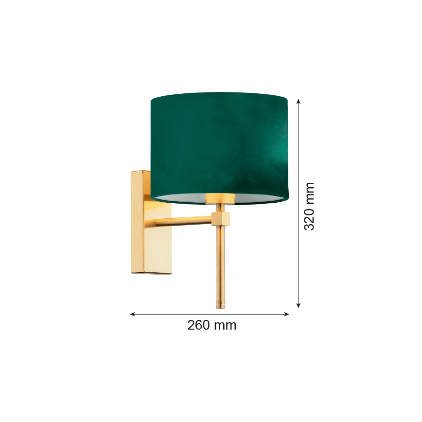 Argon 8107 - Aplique ABBANO 1xE27/15W/230V latón/verde