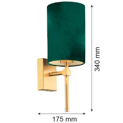 Argon 8109 - Aplique ABRUZZO 1xE14/7W/230V latón/verde
