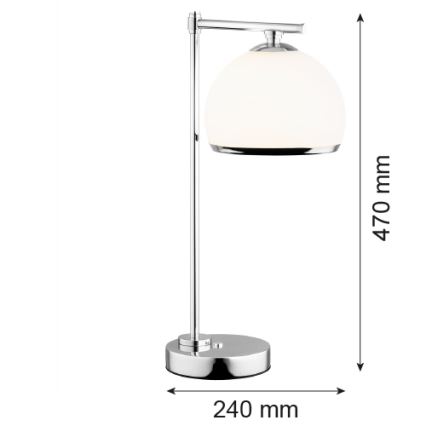 Argon 8121 -  Lámpara de mesa MARBELLA 1xE27/15W/230V cromo brillante