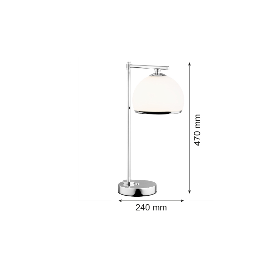 Argon 8121 -  Lámpara de mesa MARBELLA 1xE27/15W/230V cromo brillante