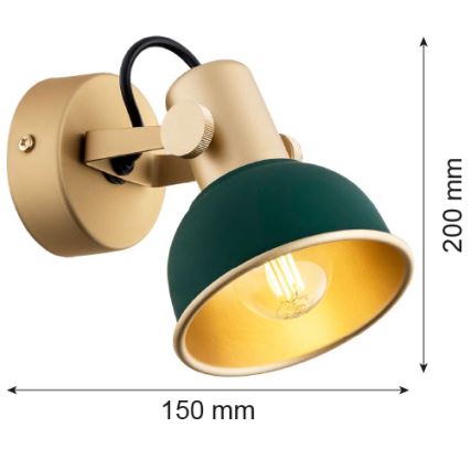 Argon 8247 - Foco LENORA 1xE14/7W/230V dorado/verde