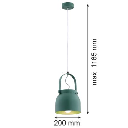 Argon 8283 - Lámpara colgante LOGAN 1xE27/15W/230V diá. 20 cm verde