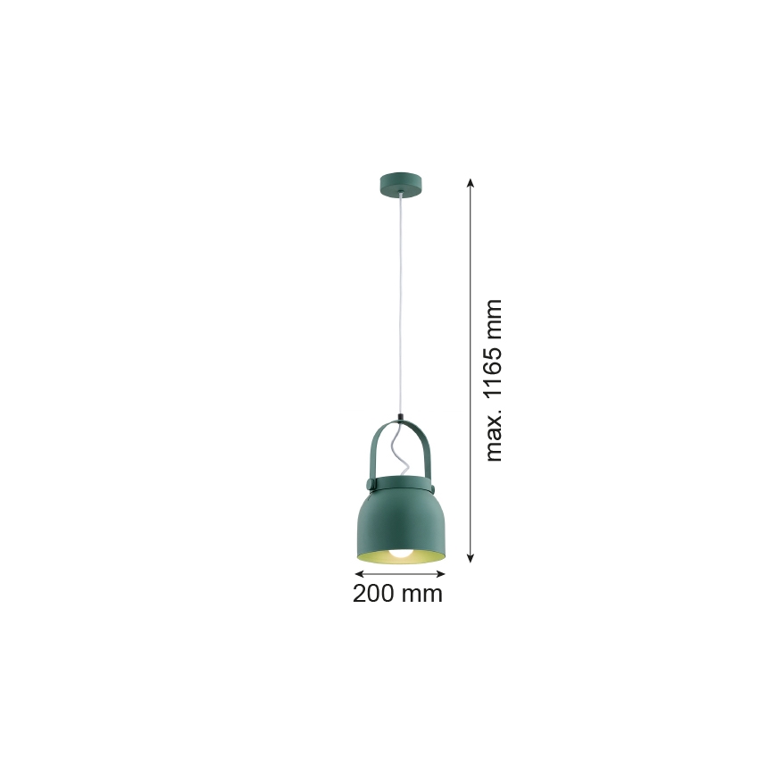 Argon 8283 - Lámpara colgante LOGAN 1xE27/15W/230V diá. 20 cm verde