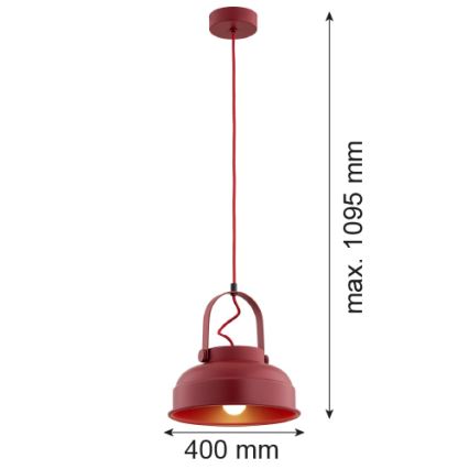 Argon 8286 - Lámpara colgante DAKOTA 1xE27/15W/230V rojo