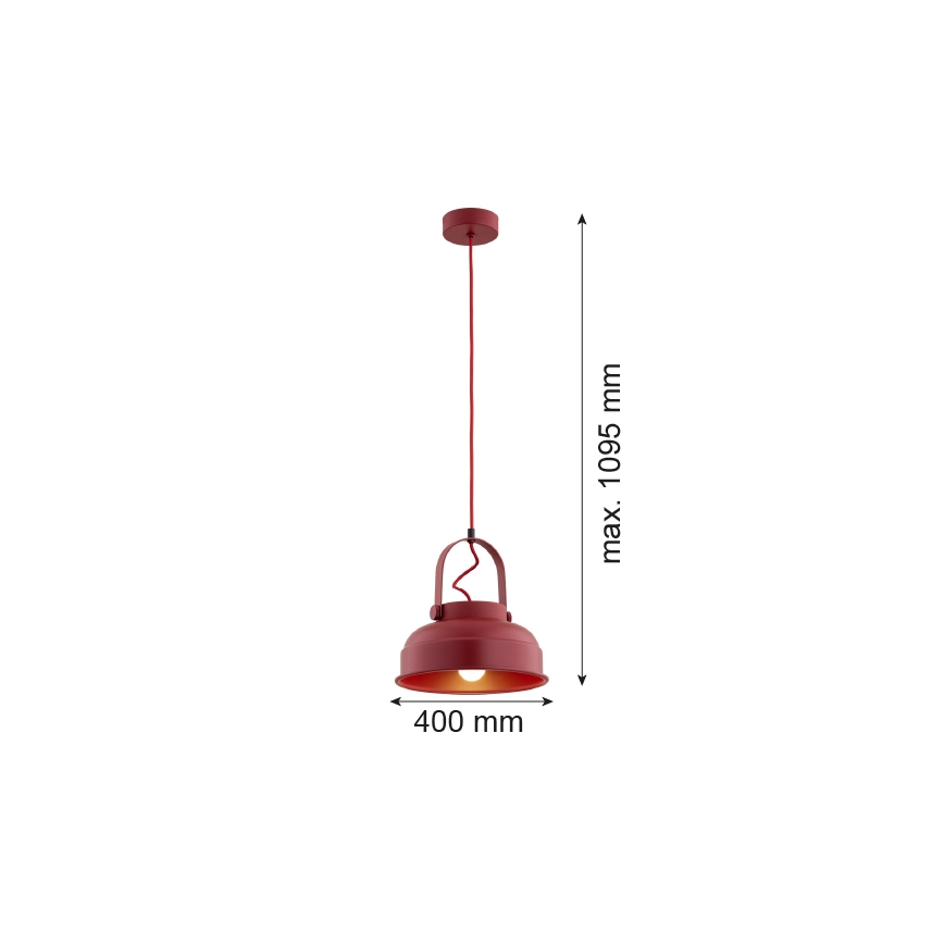 Argon 8286 - Lámpara colgante DAKOTA 1xE27/15W/230V rojo