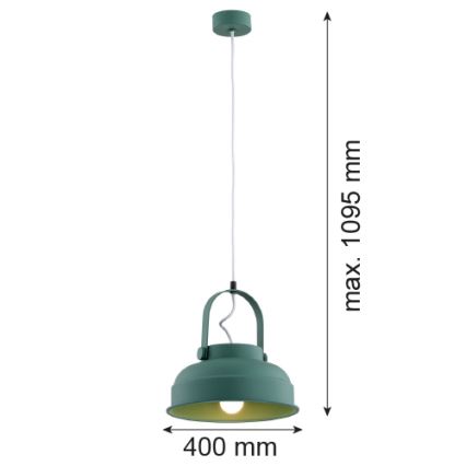 Argon 8287 - Lámpara colgante DAKOTA 1xE27/15W/230V verde