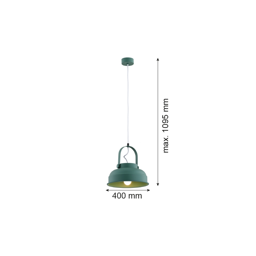 Argon 8287 - Lámpara colgante DAKOTA 1xE27/15W/230V verde