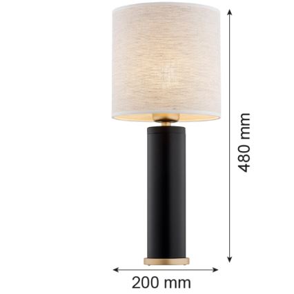 Argon 8316 - Lámpara de mesa RIVA 1xE27/15W/230V 48 cm negro