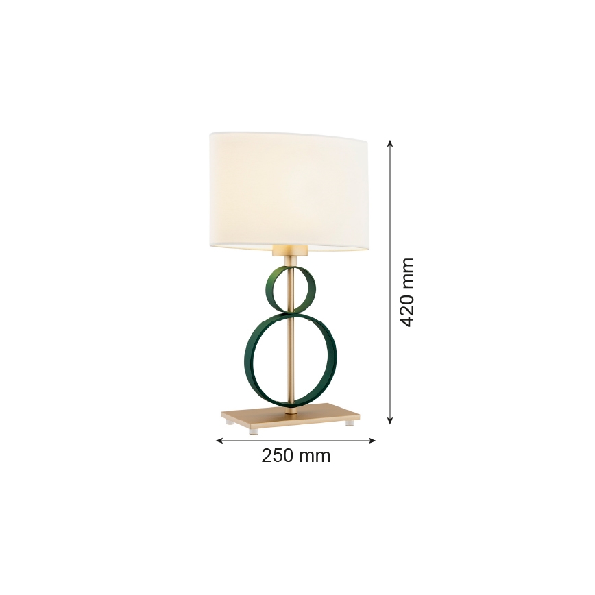 Argon 8317 - Lámpara de mesa PERSEO 1xE27/15W/230V 42 cm color crema/verde
