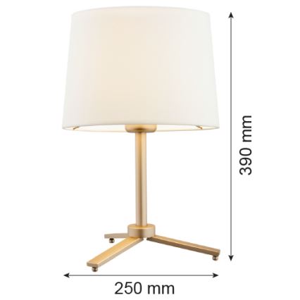 Argon 8318 - Lámpara de mesa CAVALINO 1xE27/15W/230V 39 cm color crema/dorado
