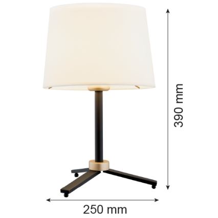 Argon 8319 - Lámpara de mesa CAVALINO 1xE27/15W/230V 39 cm color crema/negro