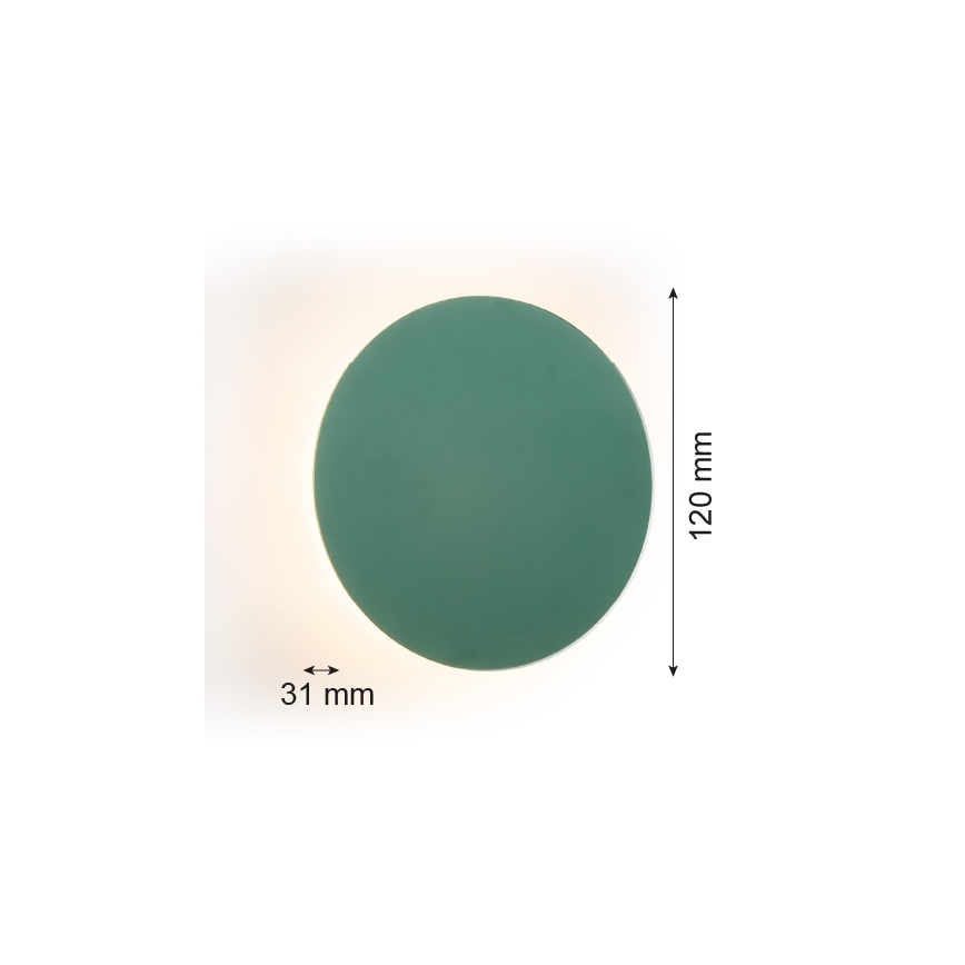 Argon 8323 - Aplique LED OREGON PLUS LED/3W/230V 3000K 12 cm Verde