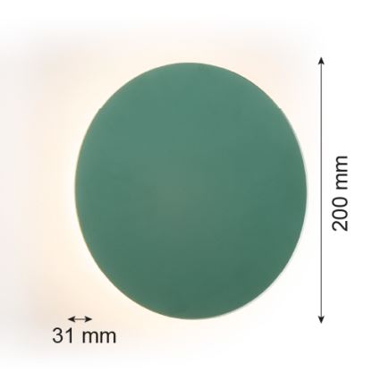 Argon 8324 - Aplique LED OREGON PLUS LED/4,5W/230V 3000K 20 cm Verde