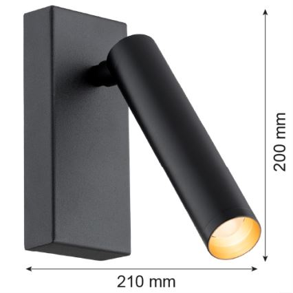 Argon 8328 - Foco LED de pared RIO LED/4,2W/230V 3000K negro