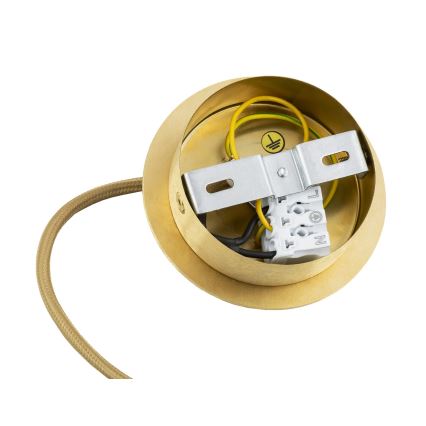 Argon 8448 - Lámpara colgante ALMIROS 1xE27/15W/230V diá. 30 cm alabastro dorado