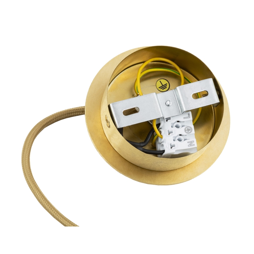 Argon 8448 - Lámpara colgante ALMIROS 1xE27/15W/230V diá. 30 cm alabastro dorado