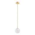 Argon 8450 - Lámpara colgante ALMIROS 1xE14/7W/230V diá. 12 cm alabastro dorado