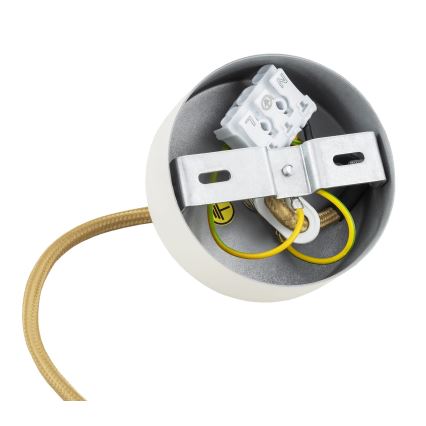 Argon 8451 - Lámpara colgante ALMIROS 1xE14/7W/230V diá. 12 cm alabastro blanco/dorado