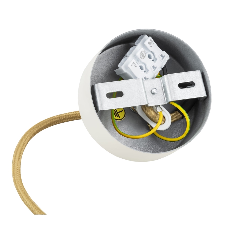 Argon 8451 - Lámpara colgante ALMIROS 1xE14/7W/230V diá. 12 cm alabastro blanco/dorado