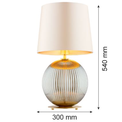 Argon 8530 - Lámpara de mesa HAMILTON 1xE27/15W/230V 54 cm color crema/gris