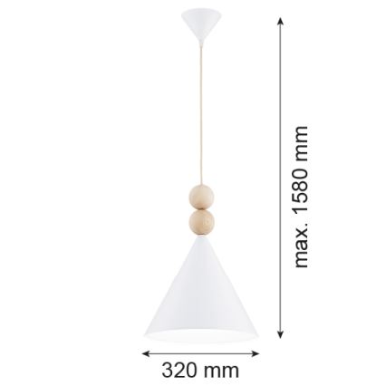 Argon 8632 - Lámpara colgante KEGEL 1xE27/15W/230V blanco