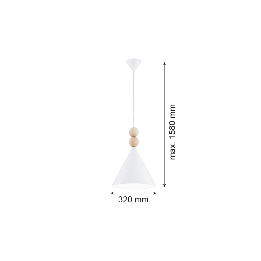 Argon 8632 - Lámpara colgante KEGEL 1xE27/15W/230V blanco