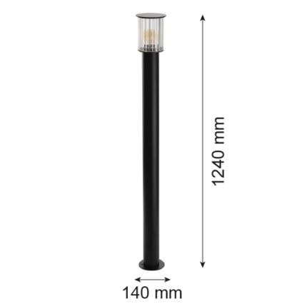 Argon 8750 - Lámpara de exterior NORFOLK 1xE27/15W/230V IP44 124cm negro