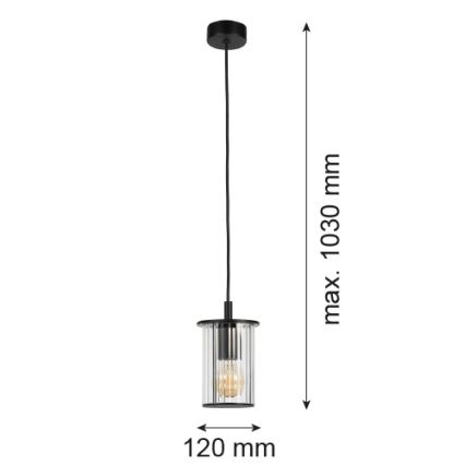Argon 8751 - Lámpara colgante exterior NORFOLK 1xE27/15W/230V IP44 negro