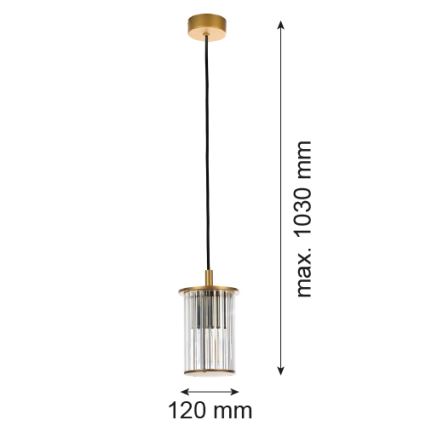Argon 8755 - Lámpara colgante exterior NORFOLK 1xE27/15W/230V IP44 dorado