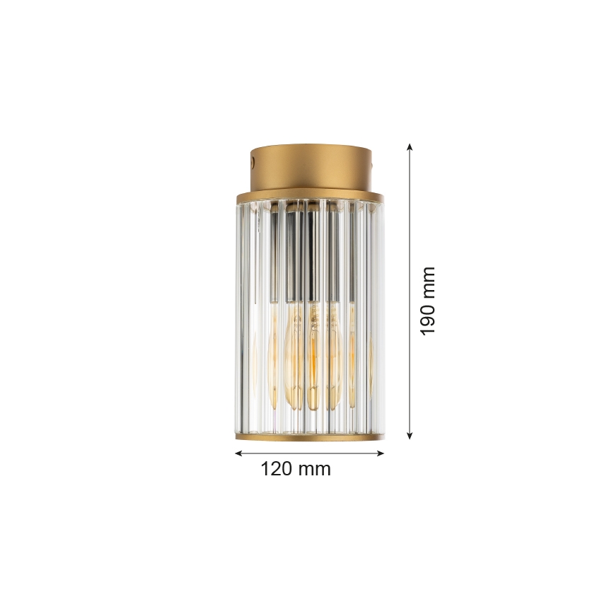 Argon 8774 - Plafón de exterior NORFOLK 1xE27/15W/230V IP44 dorado