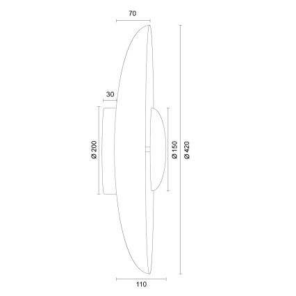 Argon 8865 - Aplique de pared LED BOLTON LED/12,5W/230V 3000K dorado