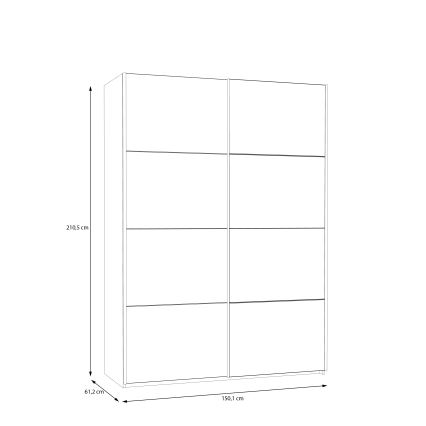 Armario con espejo KARO 150x210 cm blanco