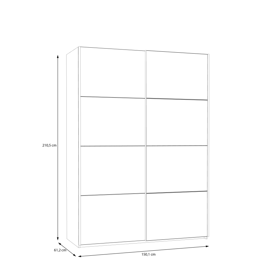 Armario con espejo KARO 150x210 cm blanco