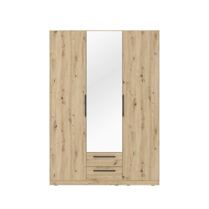 Armario con espejo MARO 150x213 cm roble artisan