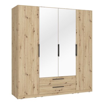 Armario con espejo MARO 200x213 cm roble artisan