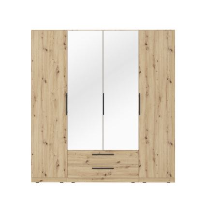 Armario con espejo MARO 200x213 cm roble artisan