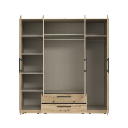 Armario con espejo MARO 200x213 cm roble artisan