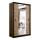 Armario con espejo MIRO 150x215 cm roble craft/negro