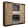 Armario con espejo MIRO 250x215 cm roble craft/negro