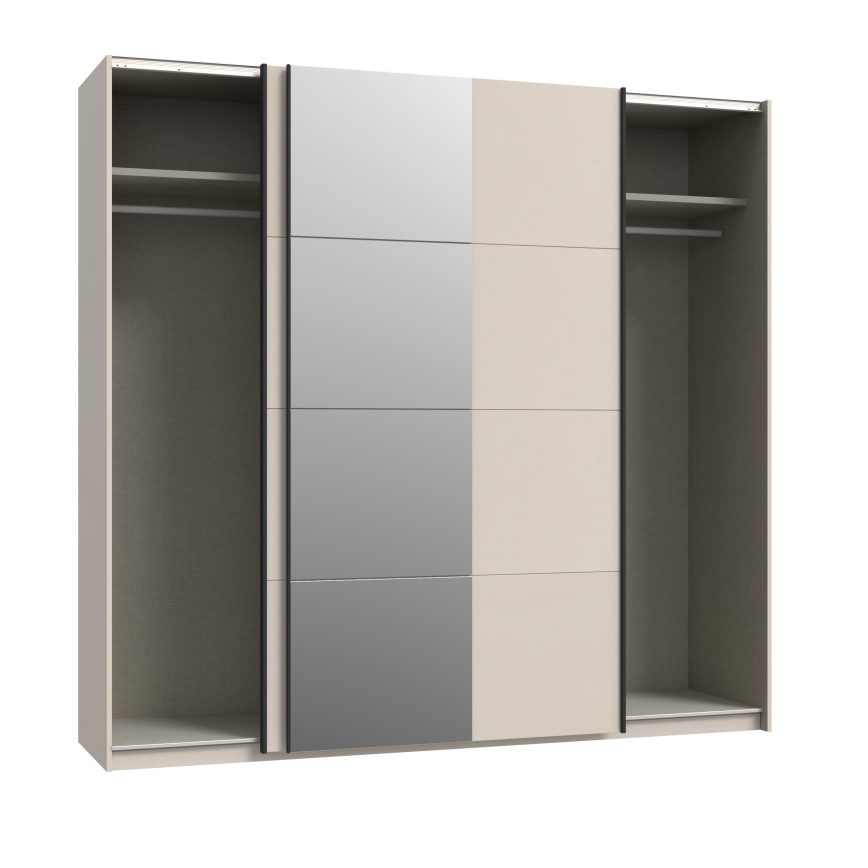 Armario con espejo ODEN 220x210 cm beige