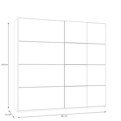 Armario con espejo ODEN 220x210 cm beige