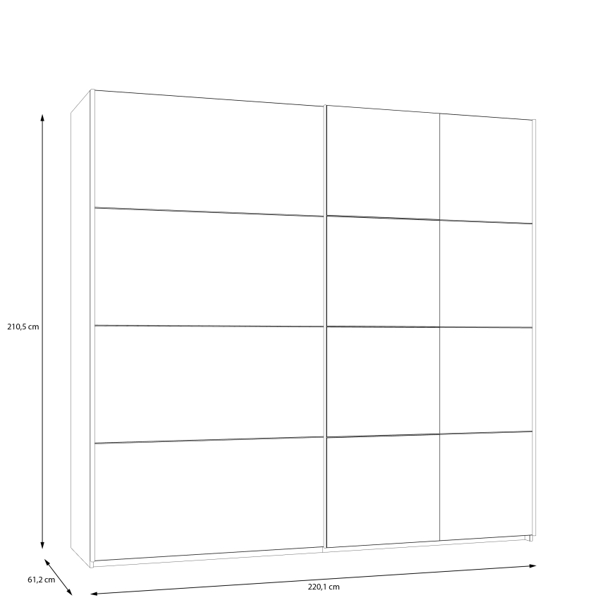 Armario con espejo ODEN 220x210 cm beige