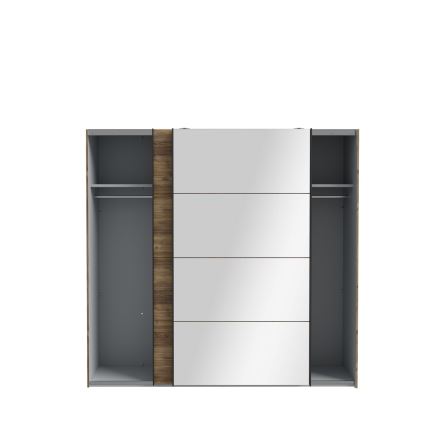 Armario con espejo OREN 220 x 210 cm, acabado en roble artisan