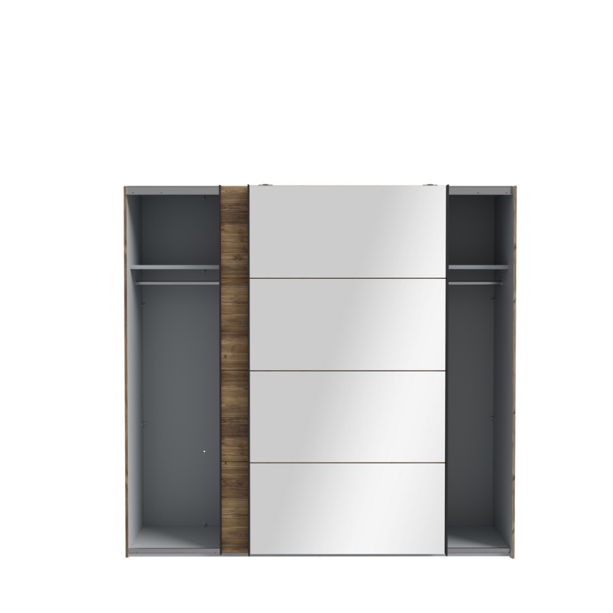 Armario con espejo OREN 220x210 cm, acabado roble Artisan