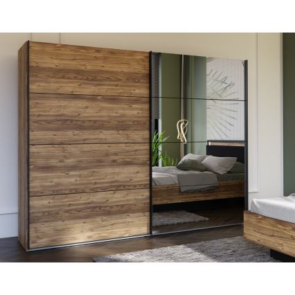 Armario con espejo OREN 270x210 cm roble artisan