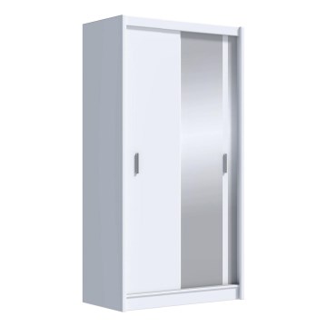 Armario con espejo SABRINA 120x215 cm blanco