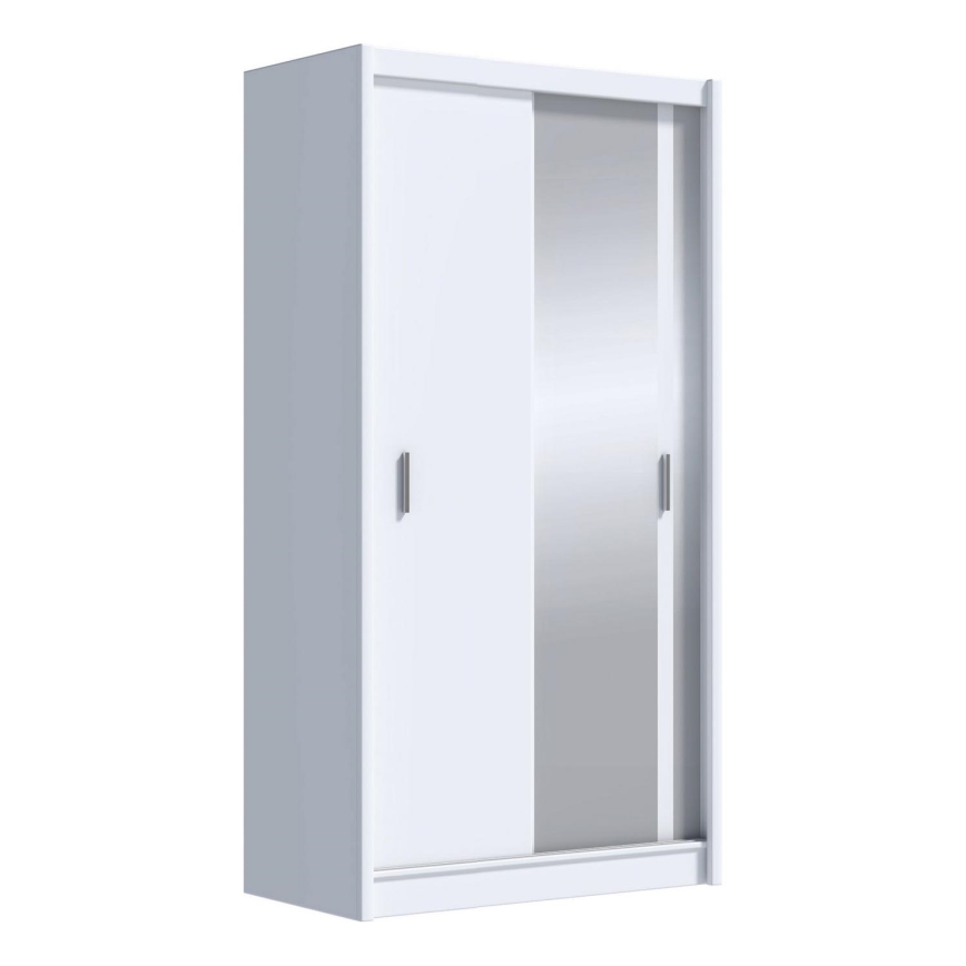 Armario con espejo SABRINA 120x215 cm blanco