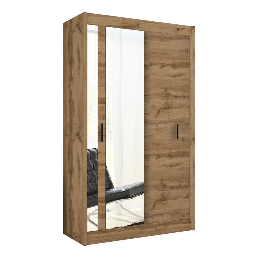 Armario con espejo SABRINA 120x215 cm roble woltan