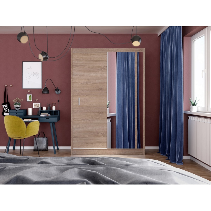 Armario con espejo SABRINA 150x215 cm roble sonoma